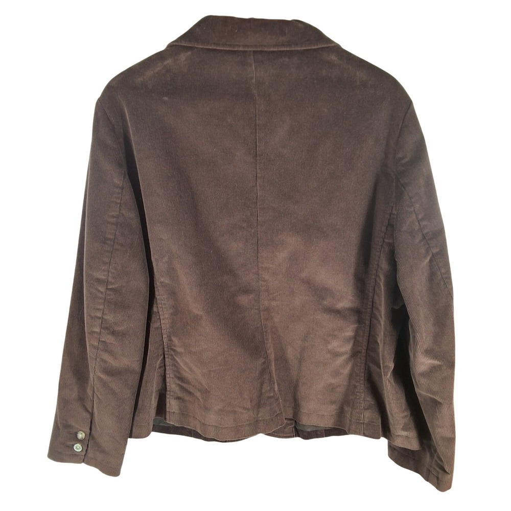 L.L. Bean Chocolate Brown Corduroy Equestrian Blazer‎ Jacket 20 Petite XL - Picture 3 of 7